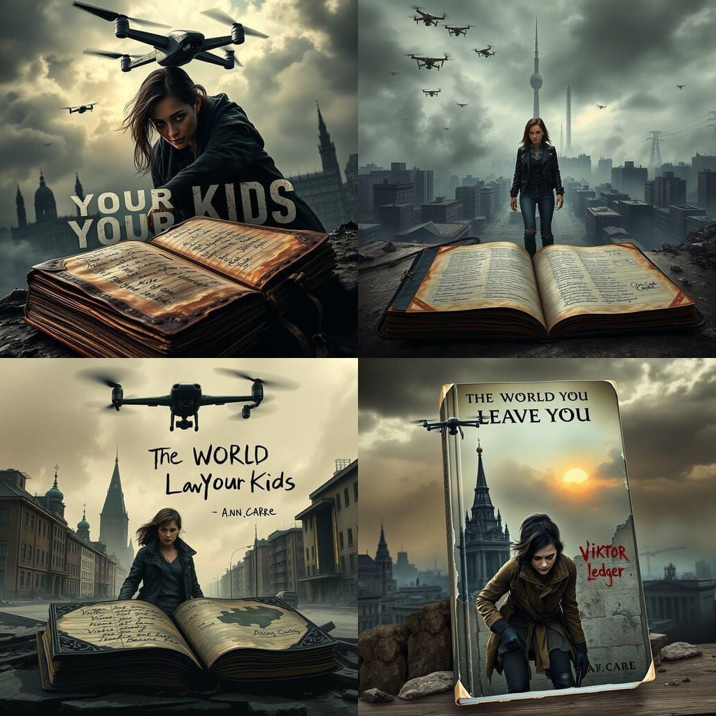 Hyper-Realistic Dystopian Book Cover: Dark Berlin 1980s