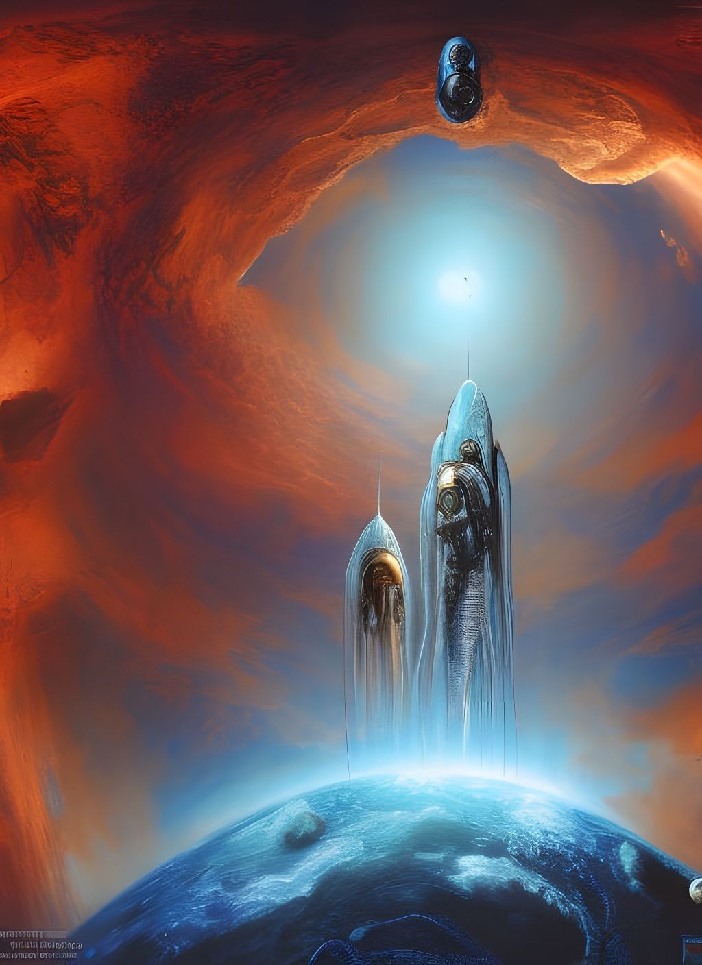 Perry Rhodan's Globe Spaceship: Hyperdetailed Matte Painting