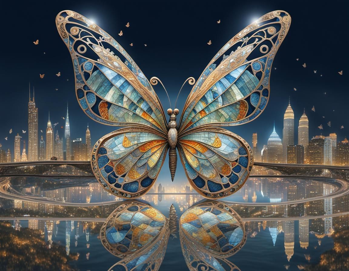 Mirrored Wings of the City Butterfly