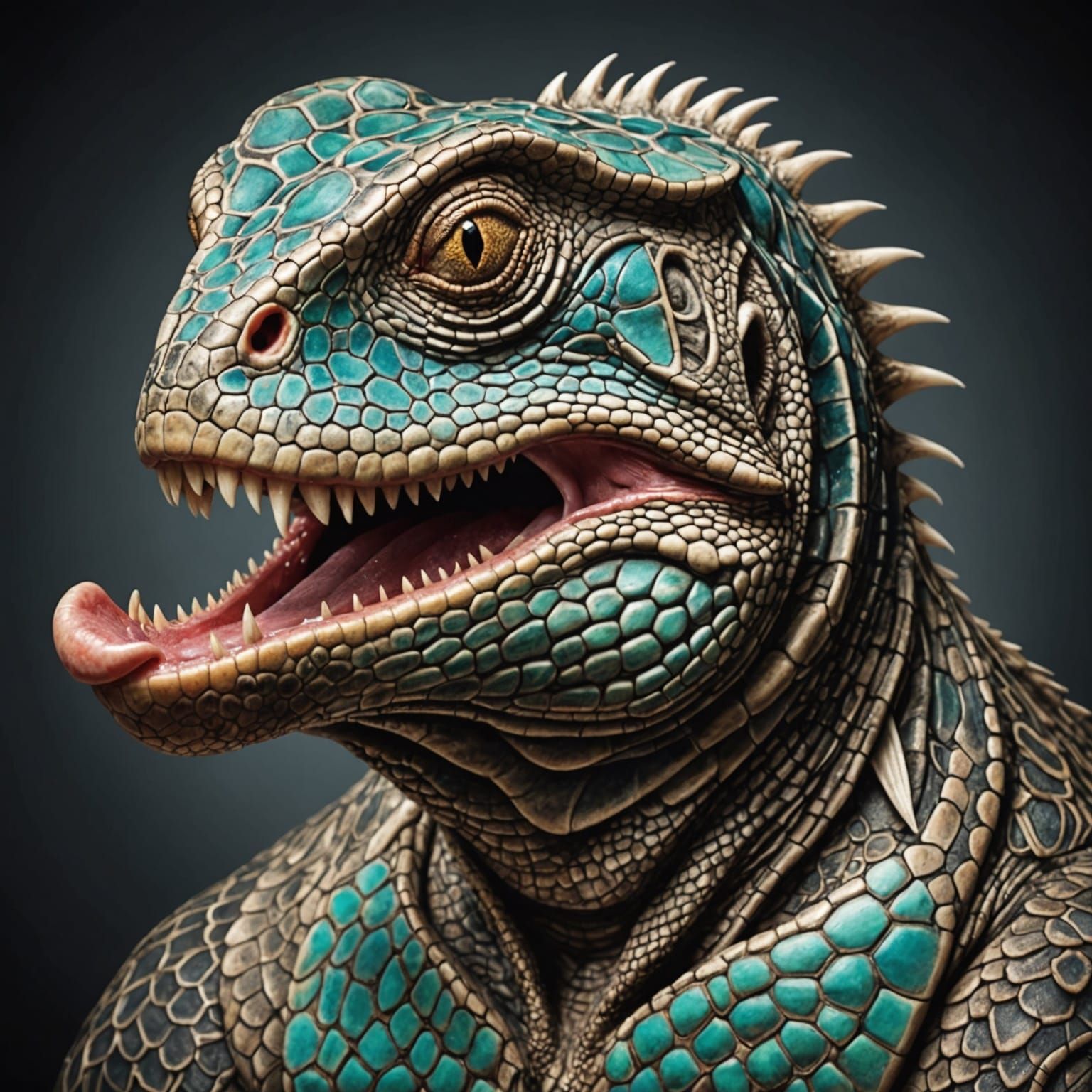 Old Man with Tattooed Tongue: Detailed Photo