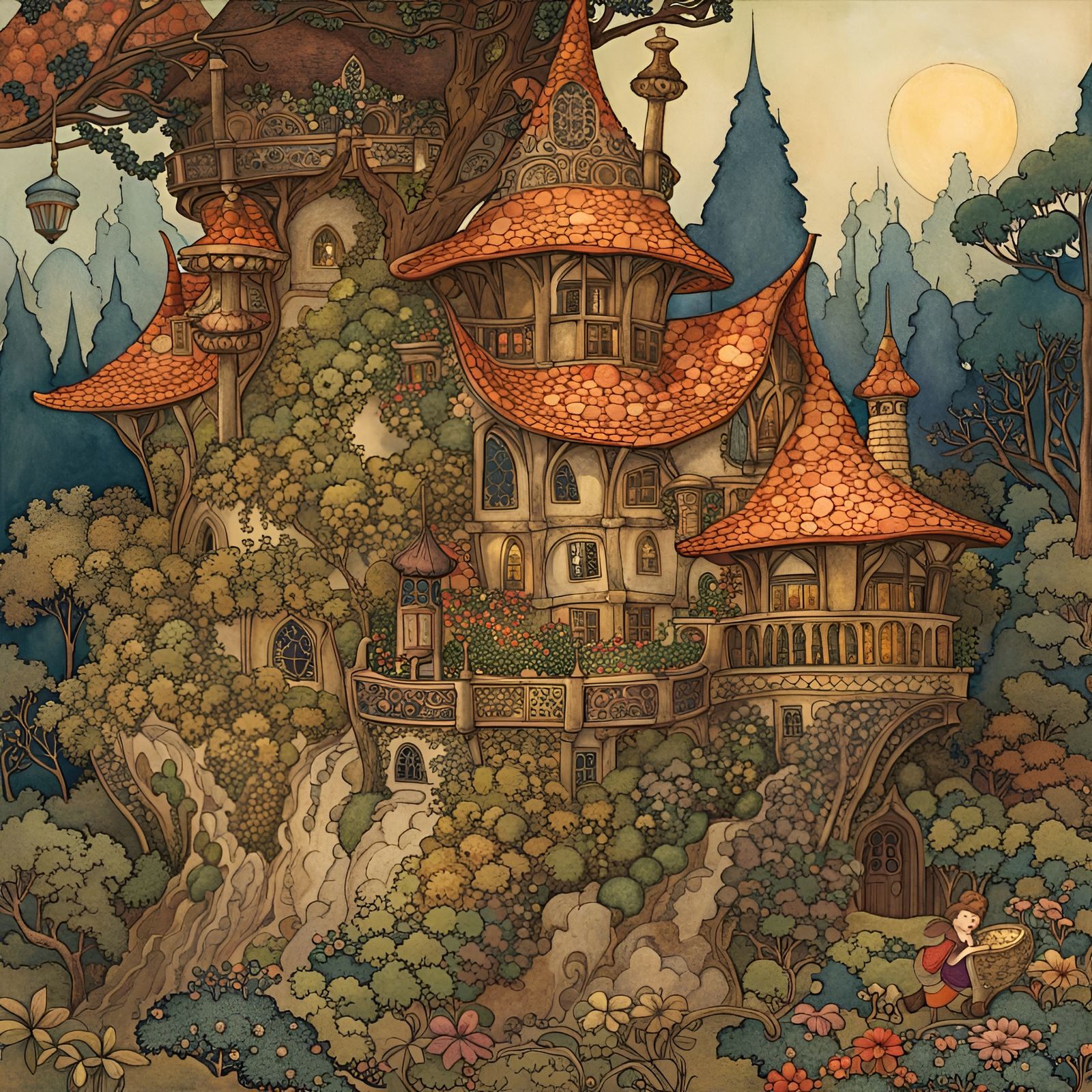 Edmund Dulac’s Fairy House Illustration