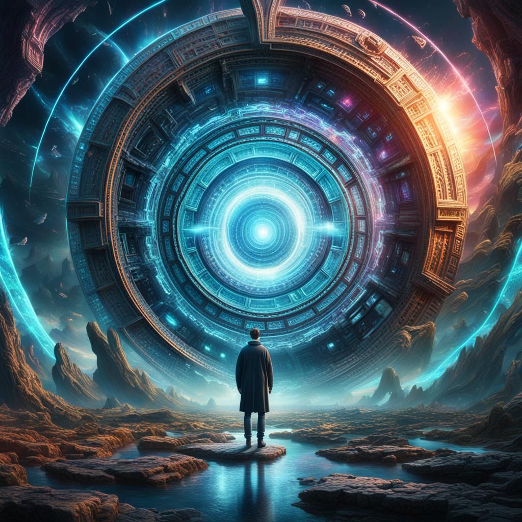 Psychedelic Time Vortex Portals in Digital Matte Painting