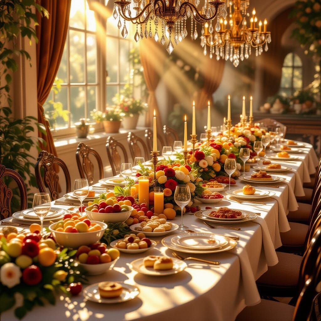 Majestic Banquet in Heavenly Sunshine