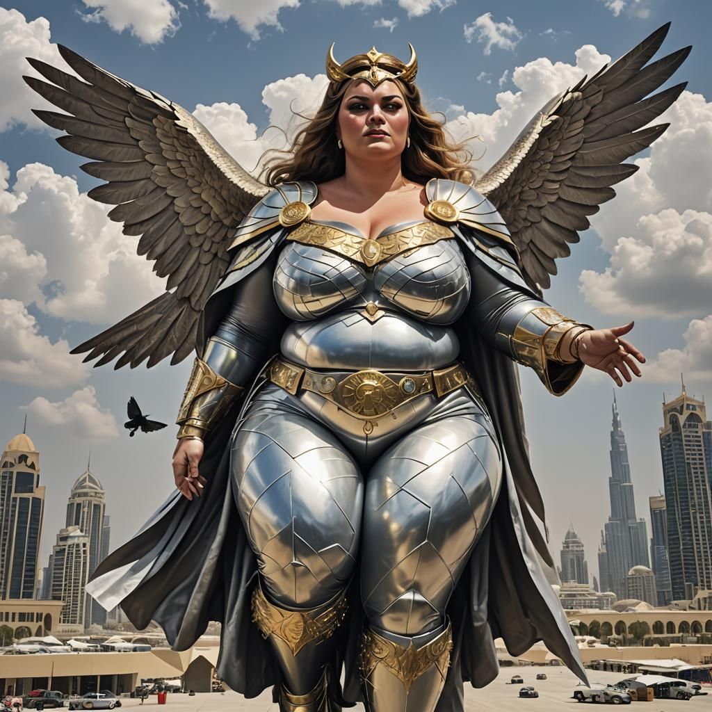 SSBBW Superheroine Seeds Clouds Above Dubai
