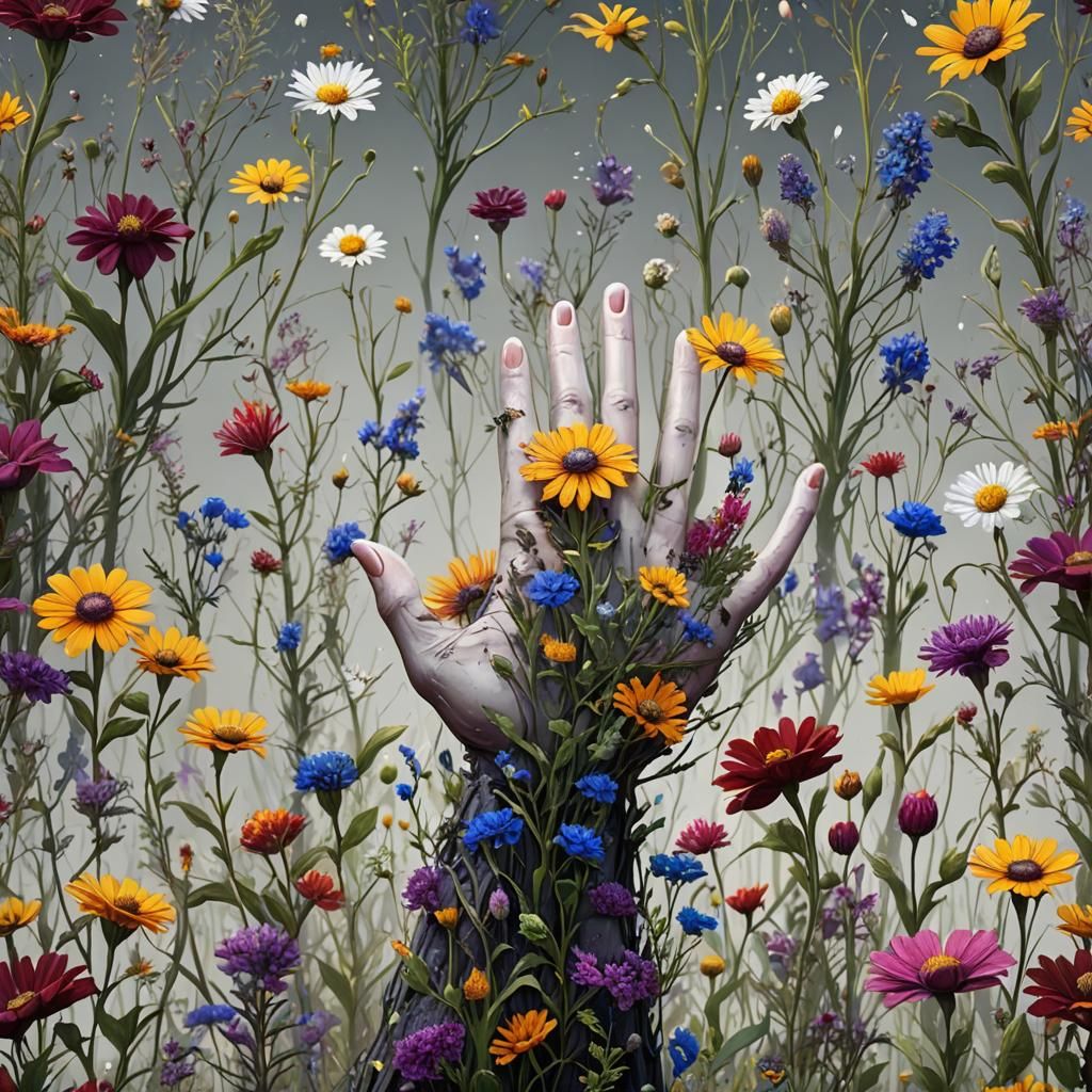 Wildflowers in Witch Hand: Detailed Matte Painting