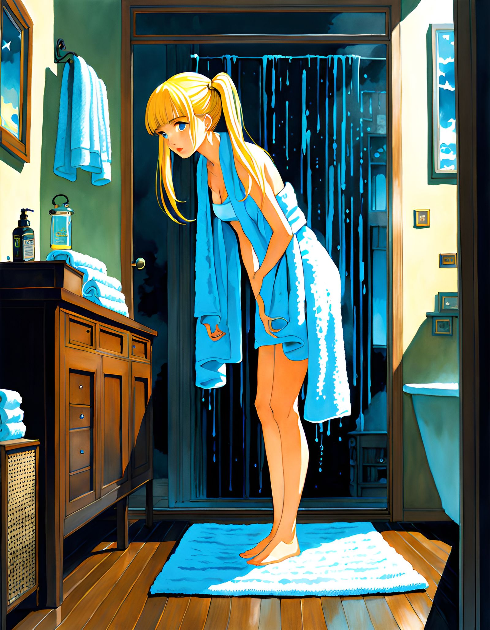 Sailor Moon: Post-Shower Anime Watercolor