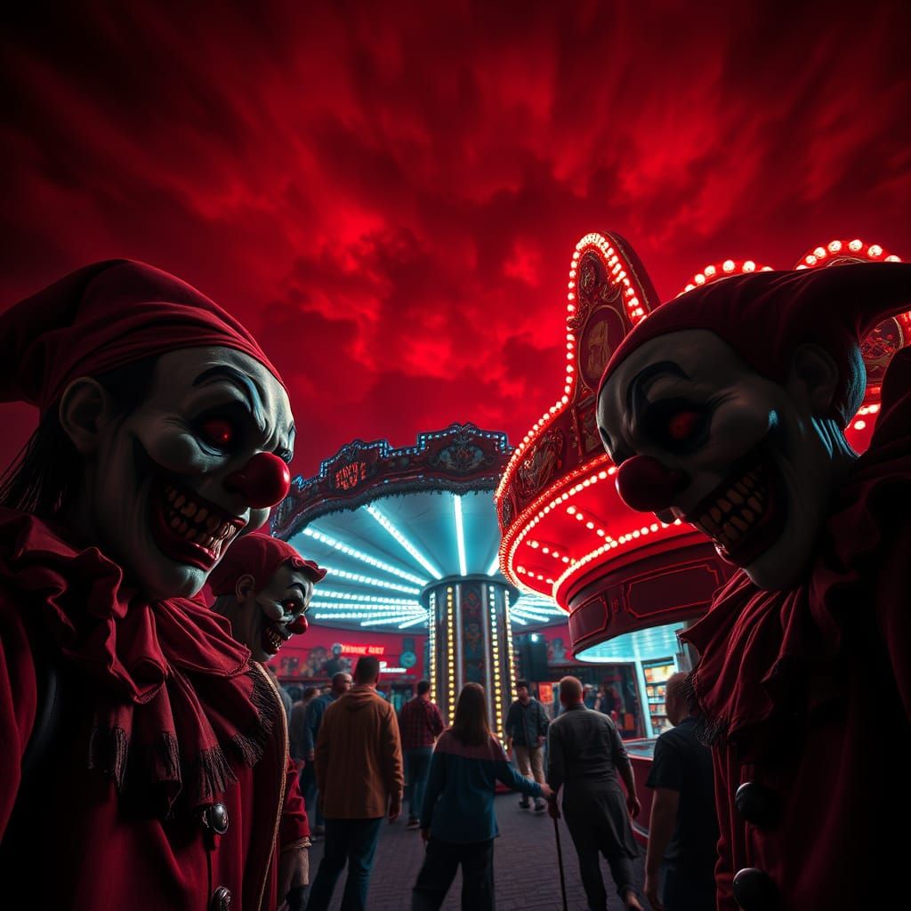 Carnival of Nightmares in a Blood-Red Sky