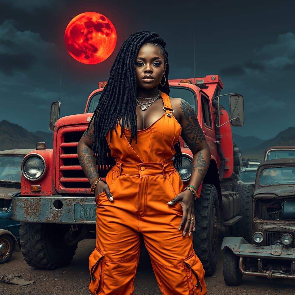 Rugged Afrofuturist Goddess: Heavily Built African Woman in ...