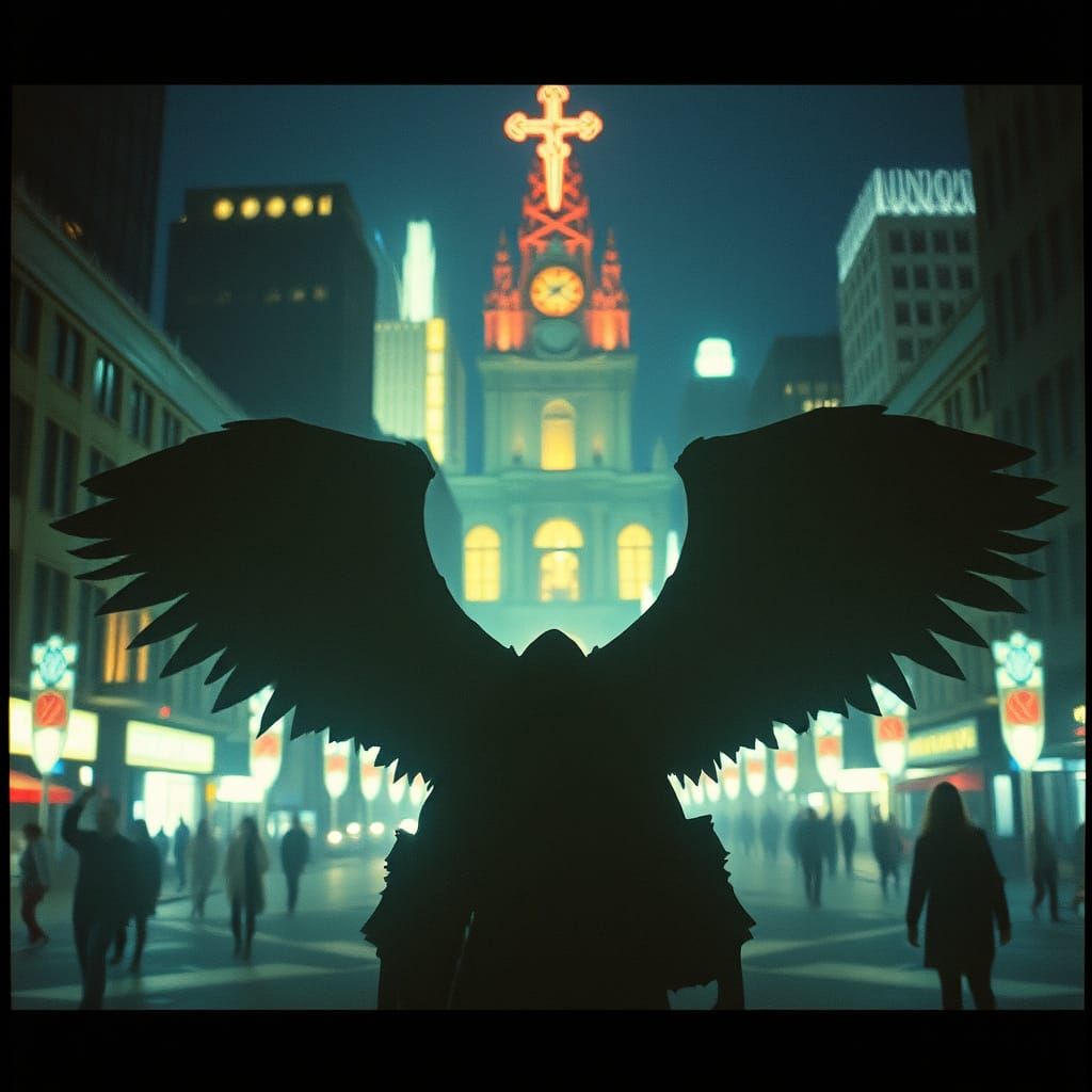 Epic Cinematic Film Still of a Fallen City in Despair