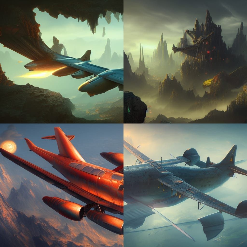 Detailed Matte Painting of a Plane