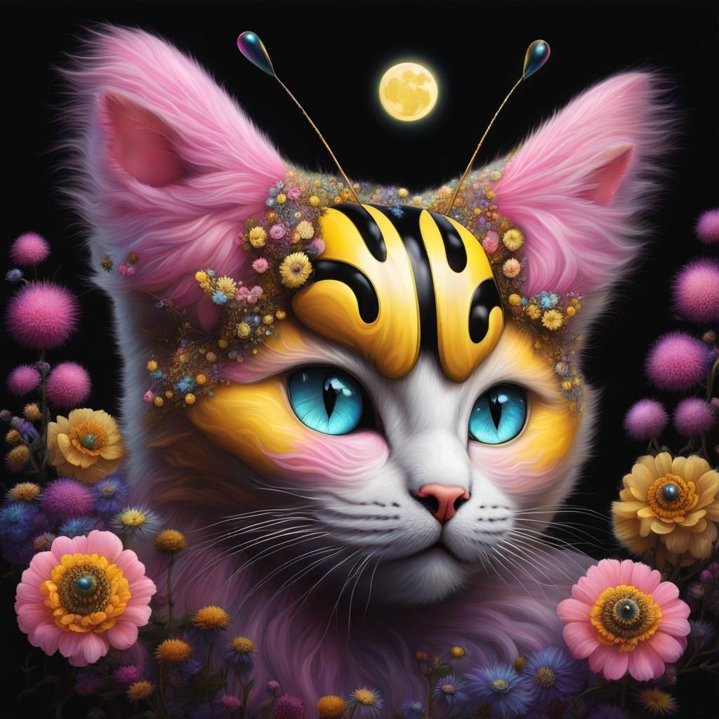 Bumblebee bumble bee Fairy cat with wings Bumble bees texture Bumble bees flowers Fluffy texture fuzzy cat Fluffy hearts...