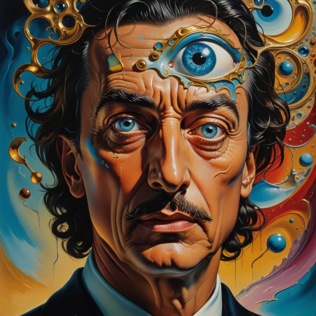 Surreal Dreamscapes: A Person's Face Transformed by Reality