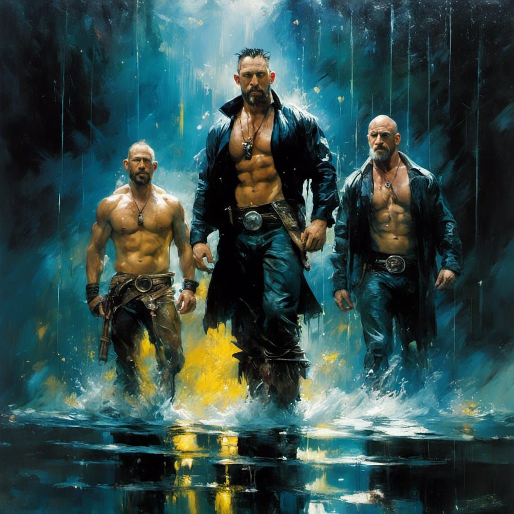 Underwater Cowboy Drama: Matte Painting in Oil