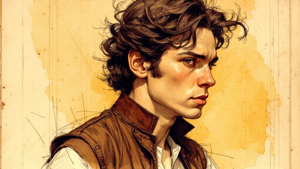 Han Solo Action Sketch in Comic Book Style