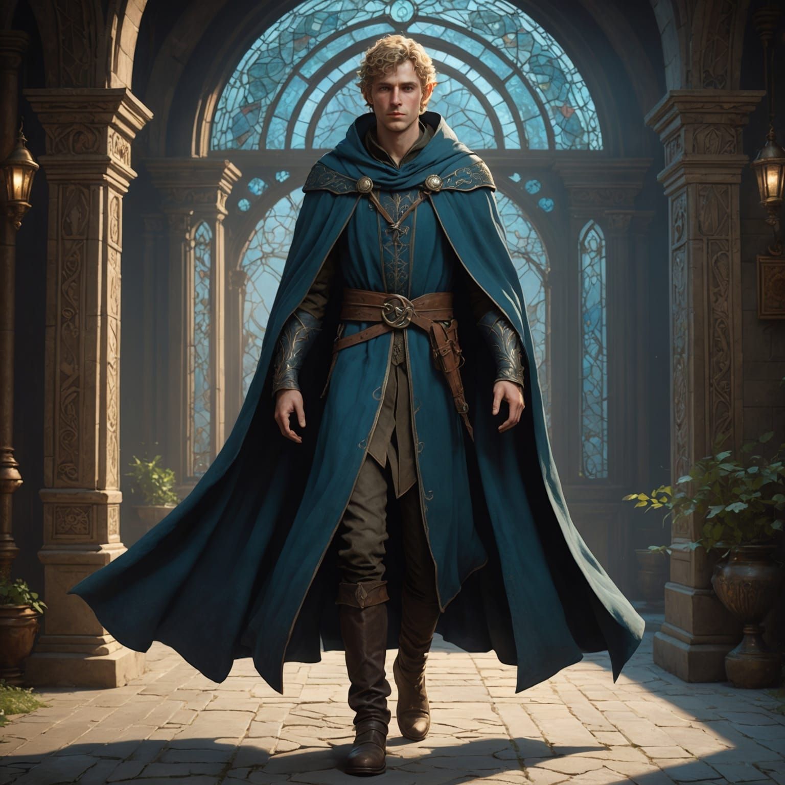 Elven Courier Silhouette in Dark Fantasy Style