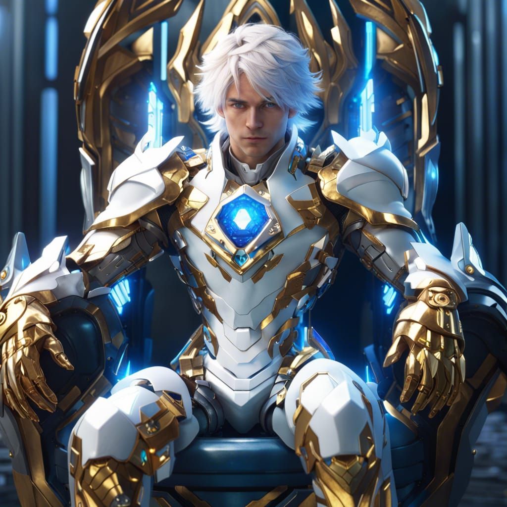 Cyborg Throne: Detailed Anime Concept Art