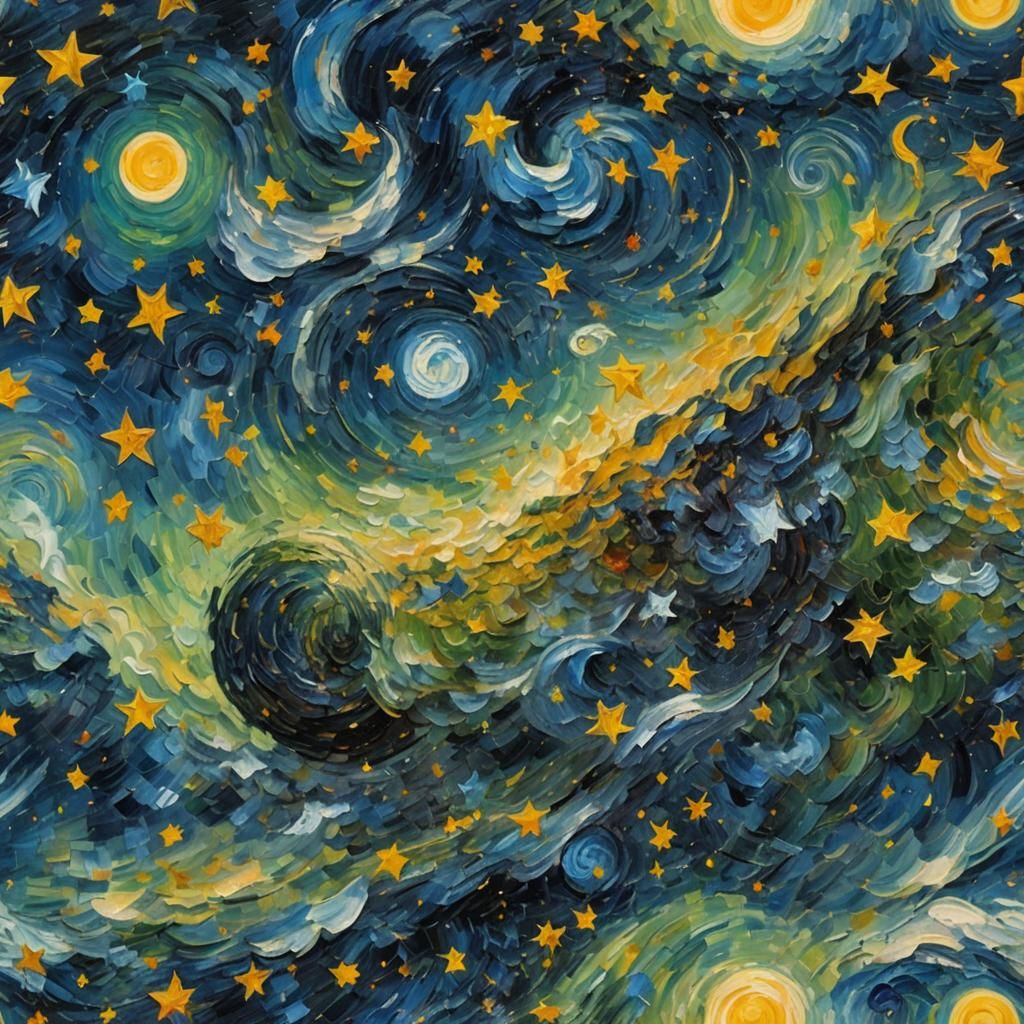 Earth from Space in Neo-Impressionism Style