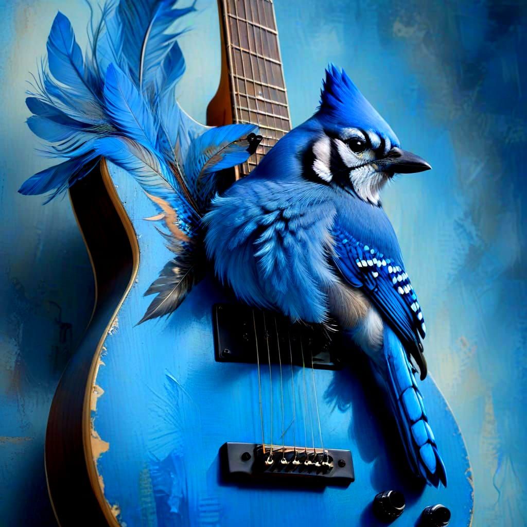 Blue Jay on a Blue Guitar