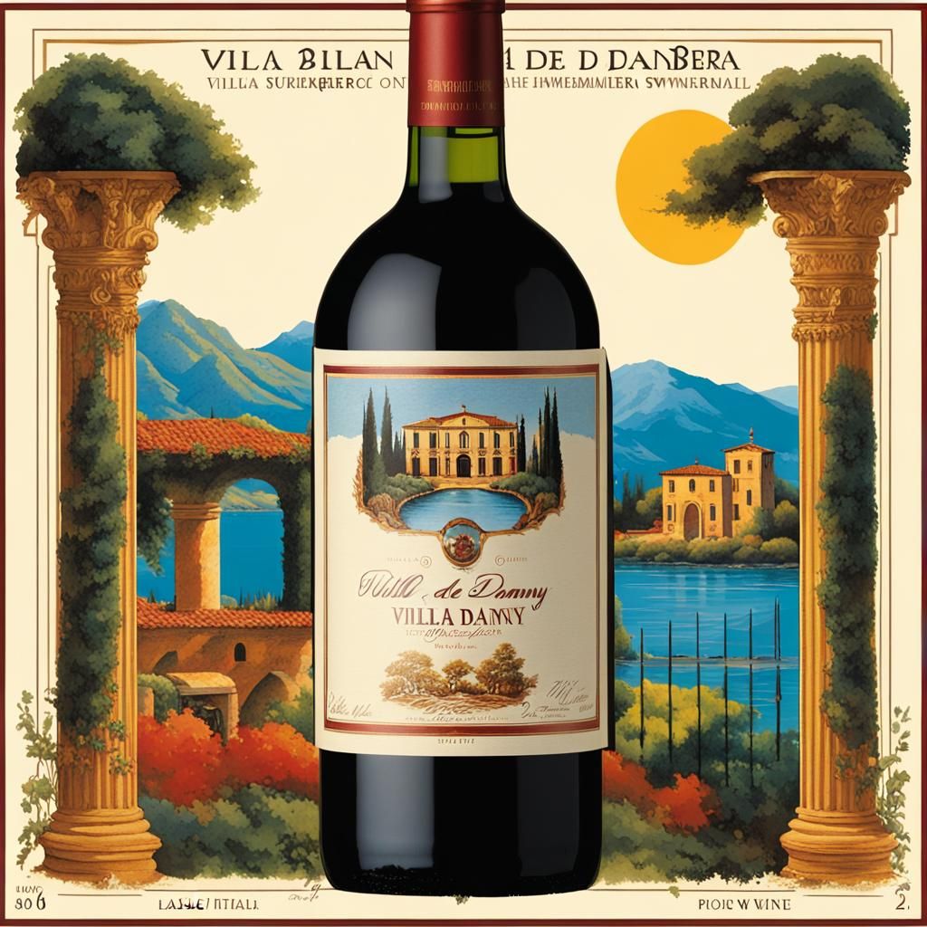 Vintage Italian Wine Label with Roman Swimmer