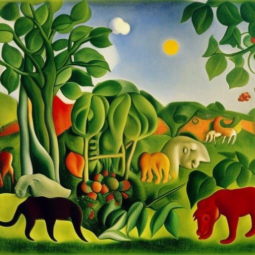 Exotic Landscape in Art Nouveau Style