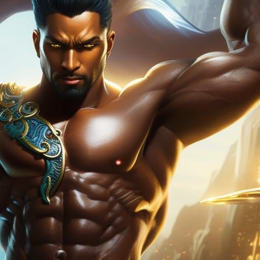 Hyperrealistic Merman Portrait in Deep Sea