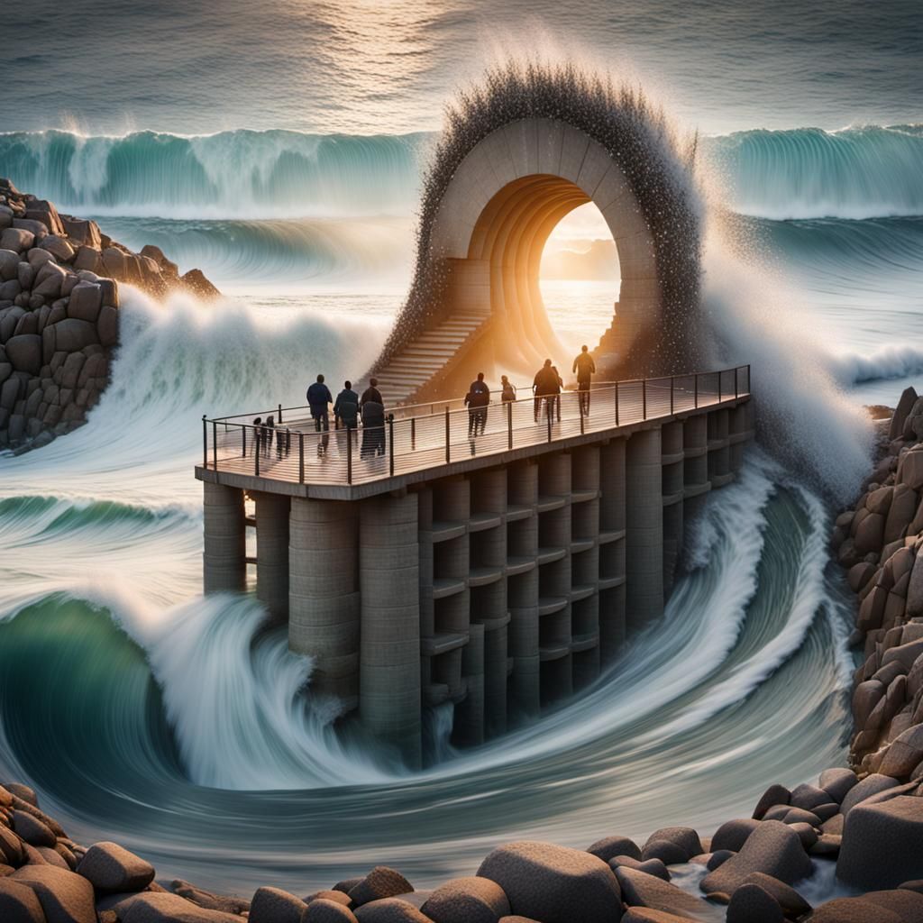 Dreamlike Wave Frozen in Time: Surreal Photography
