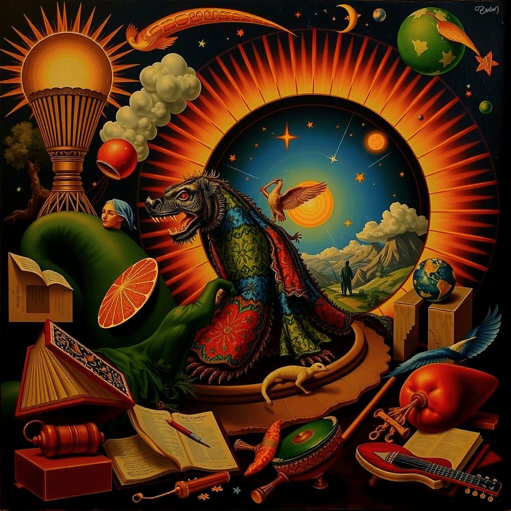 Abstract Geometric Curves and Spirals in Abstract Art