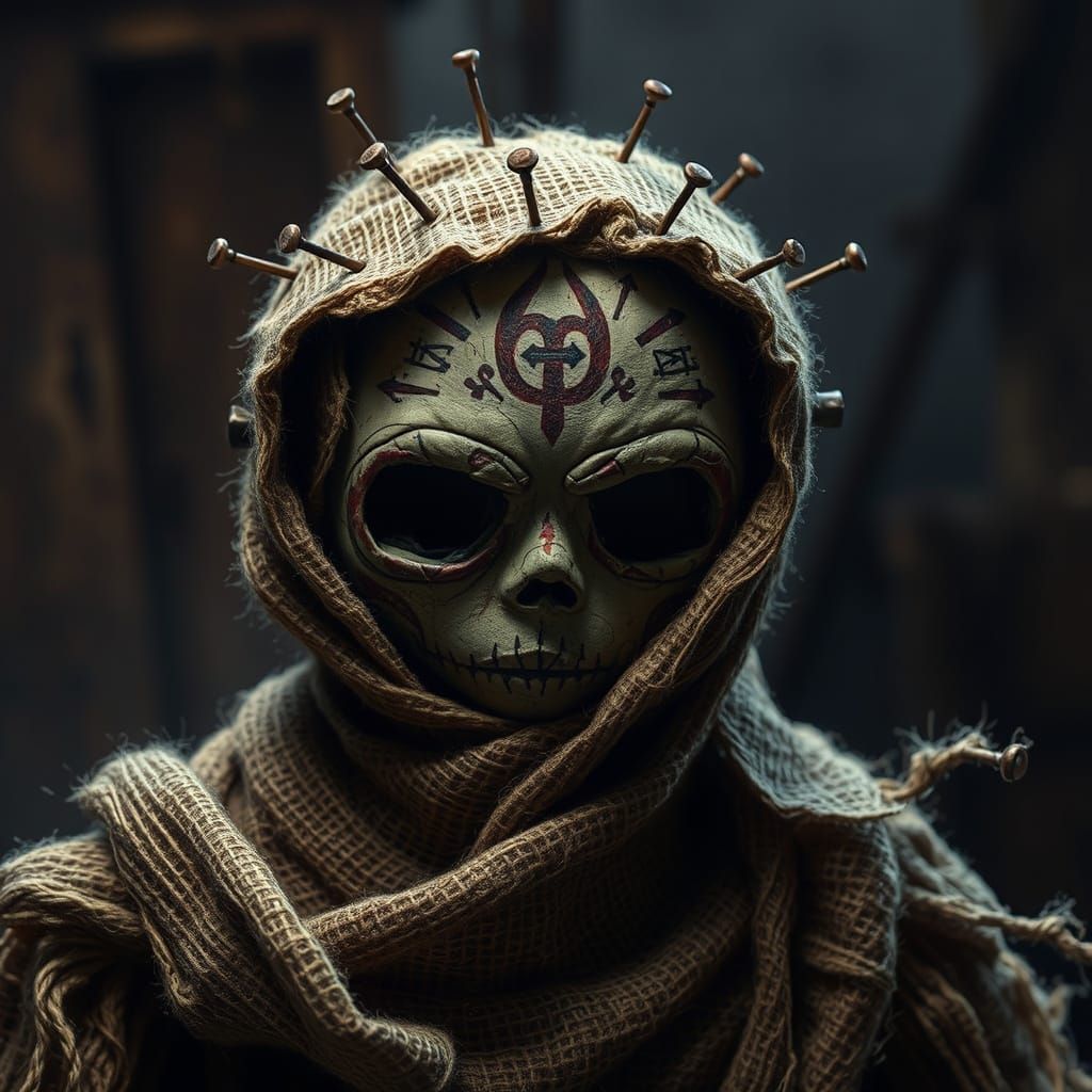 Gritty Voodoo Doll with Pins
