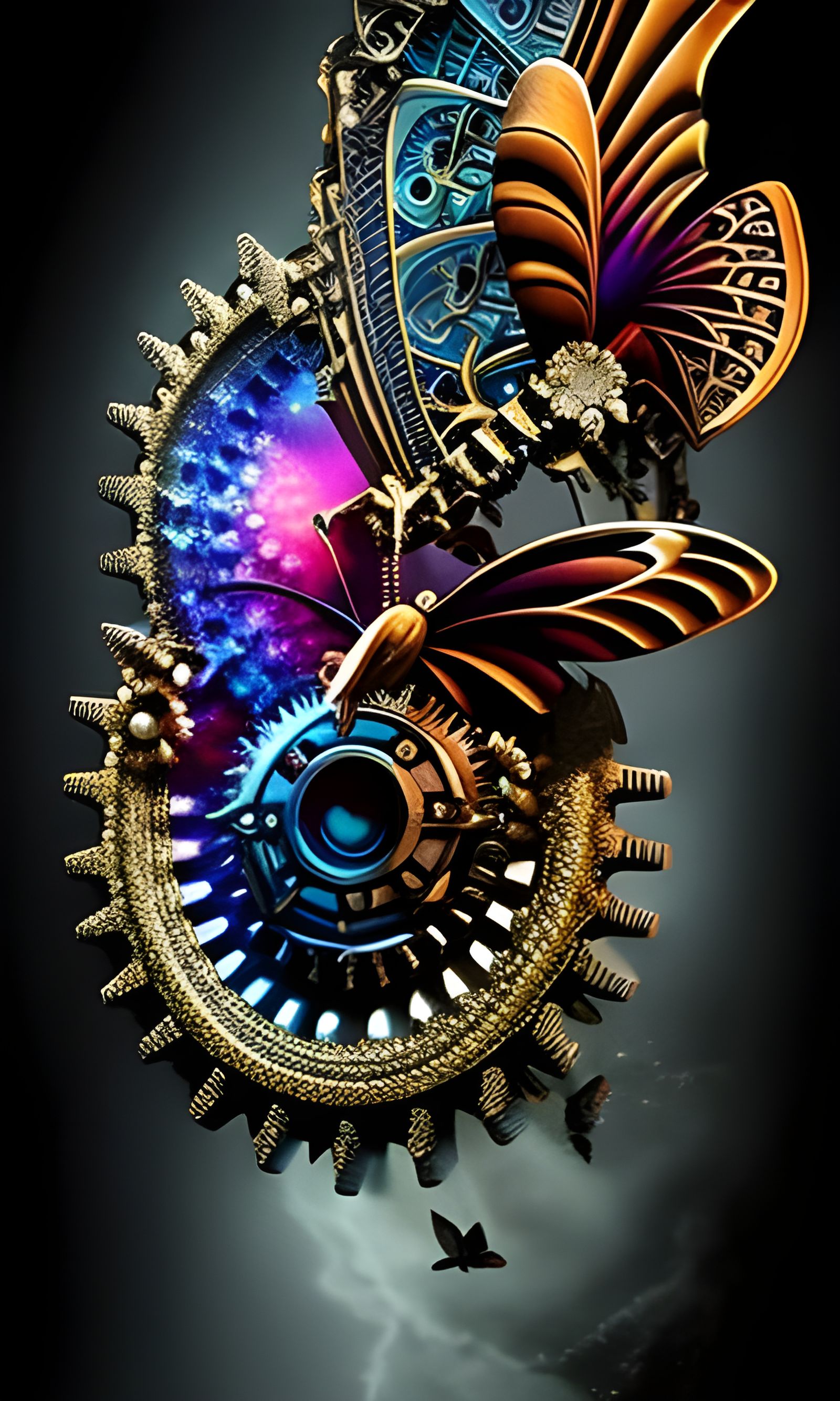 Mechanical Butterfly Tattoo: Digital Matte Painting