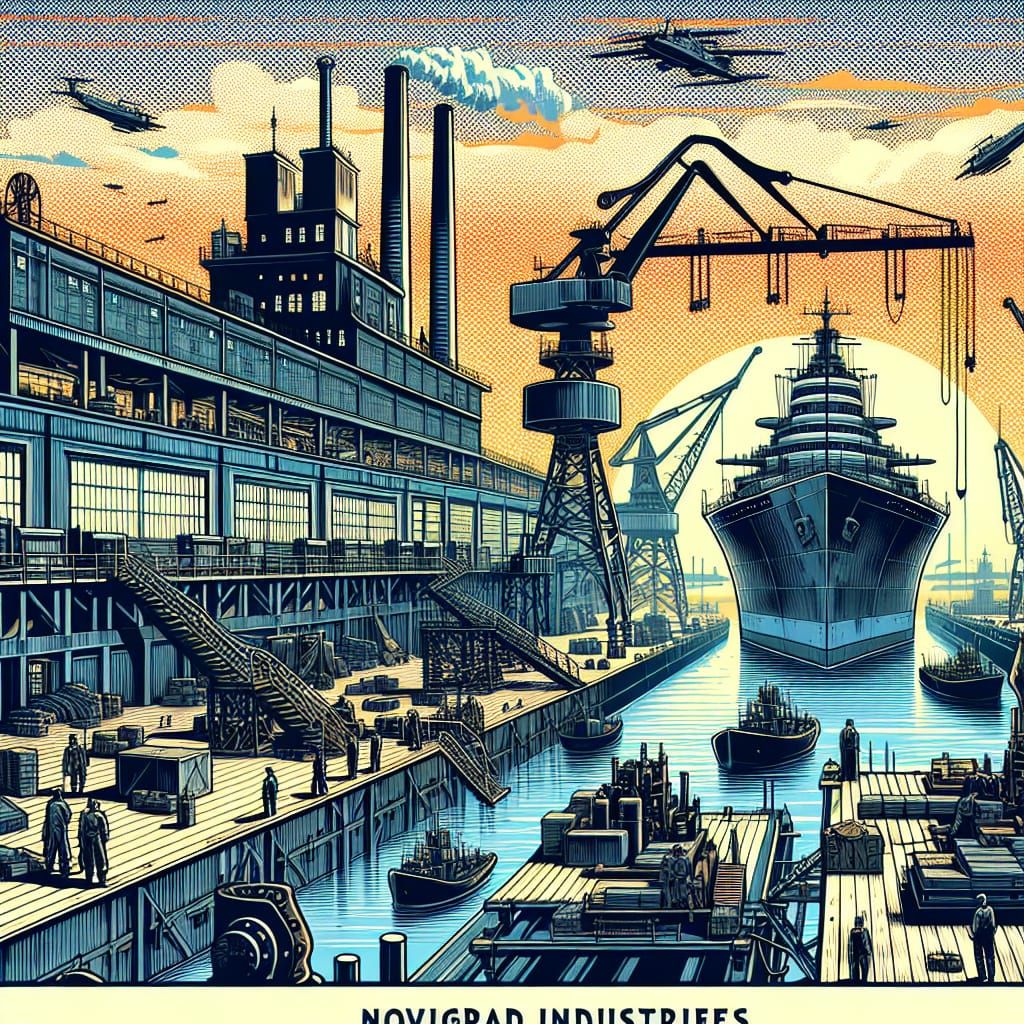 Novigrad Industries Naval Yard in Comic Book Style