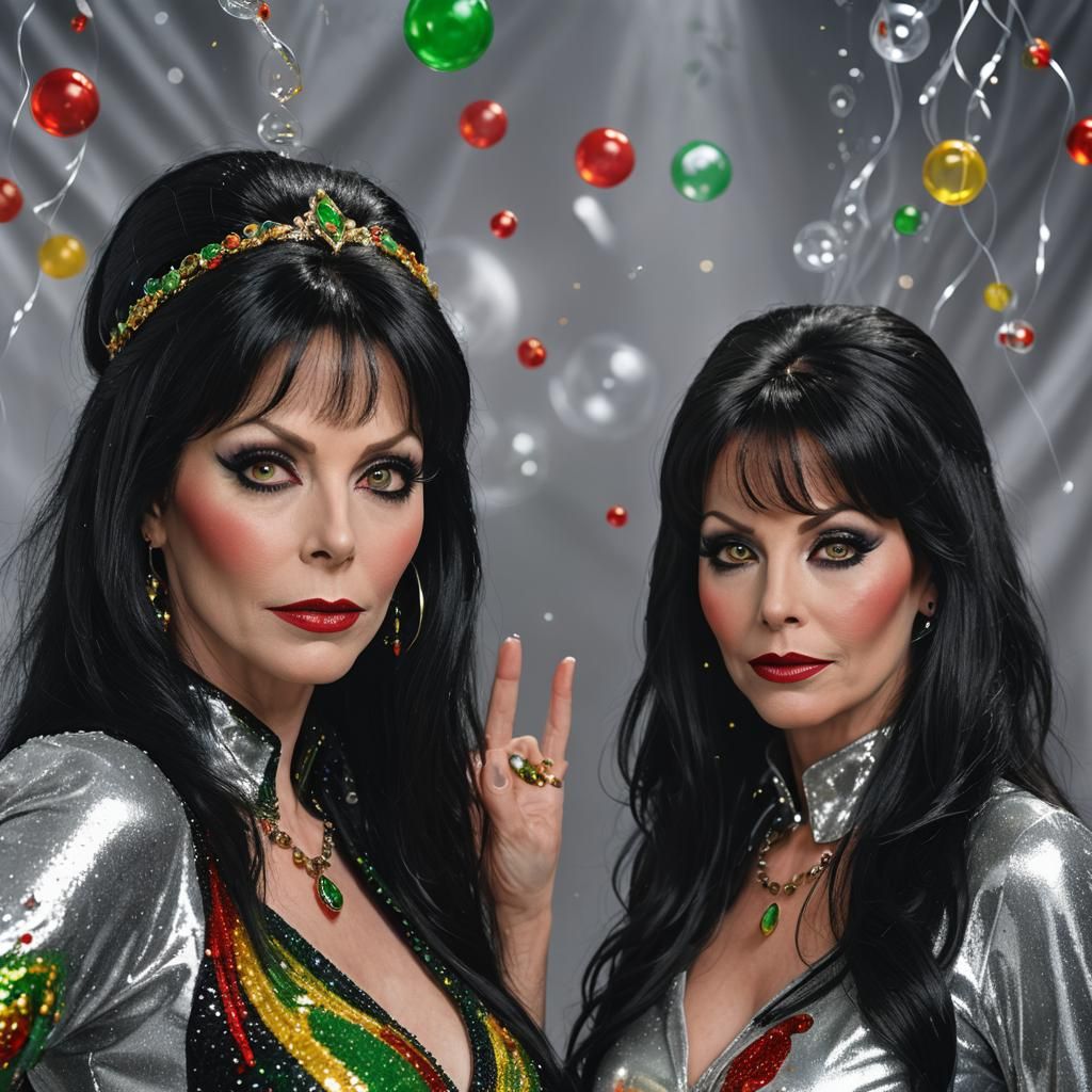 Photorealistic Portrait of Women in Dark Gowns