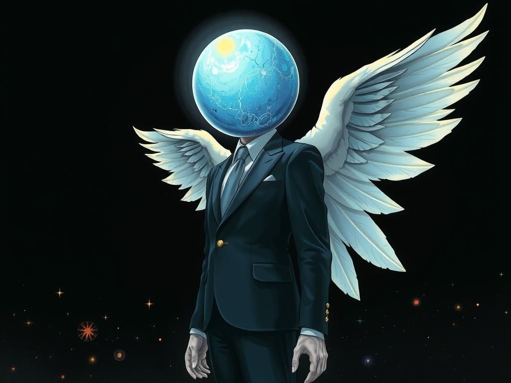 Celestial Being in Space, Dreamy Illustration