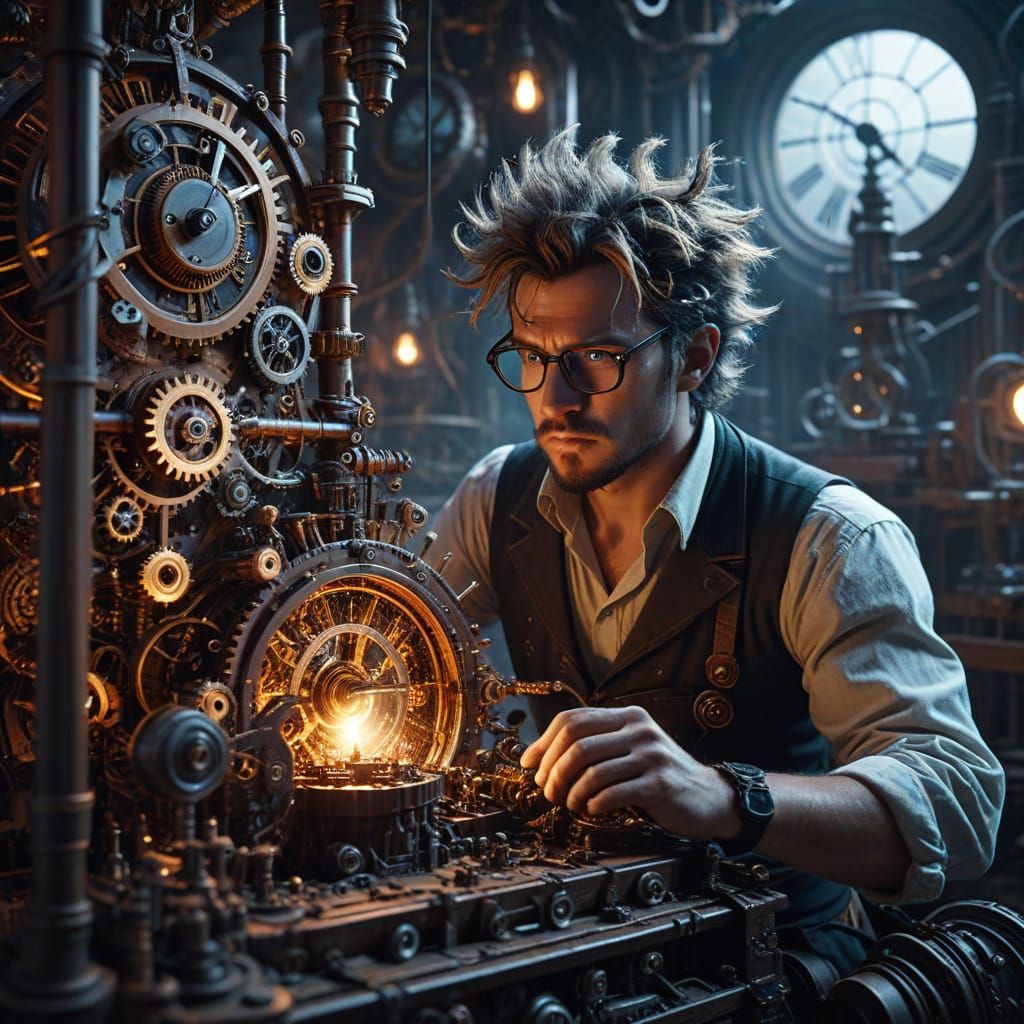 Steampunk Mad Scientist's Time Machine