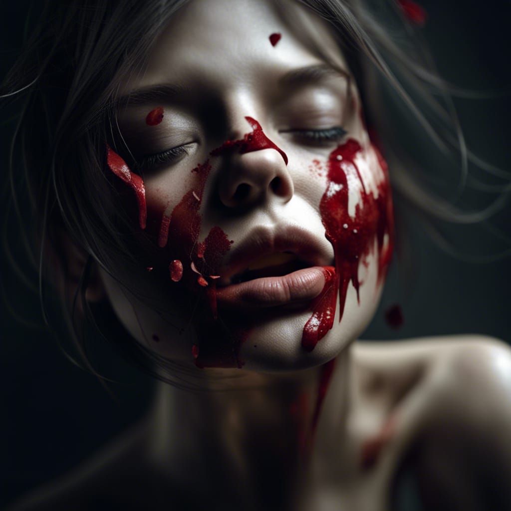 Poetry Bleeds: Surreal Wounded Lips in High Resolution