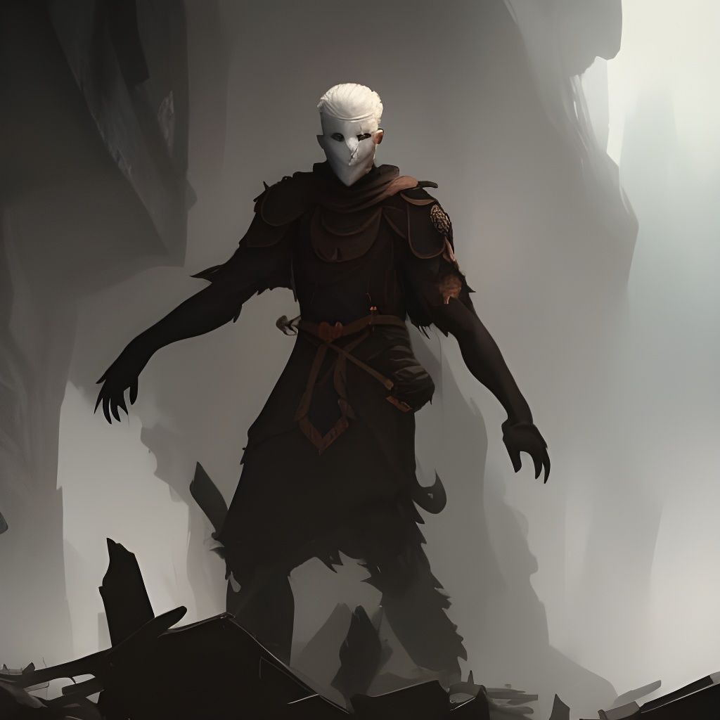 Dhampir Monk of the Way of Mercy: Dark Fantasy Art