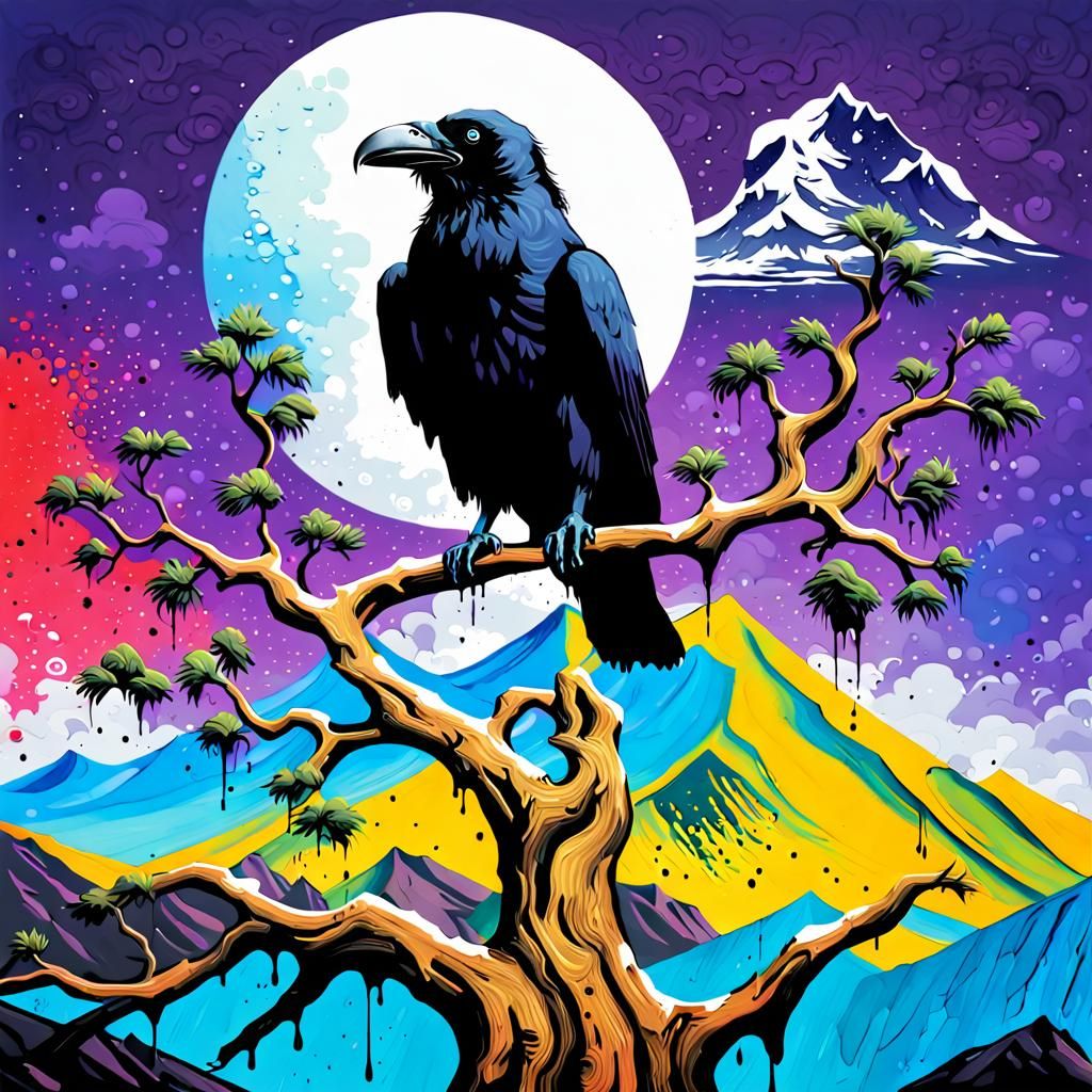 Raven Logo in Graffiti Art Style