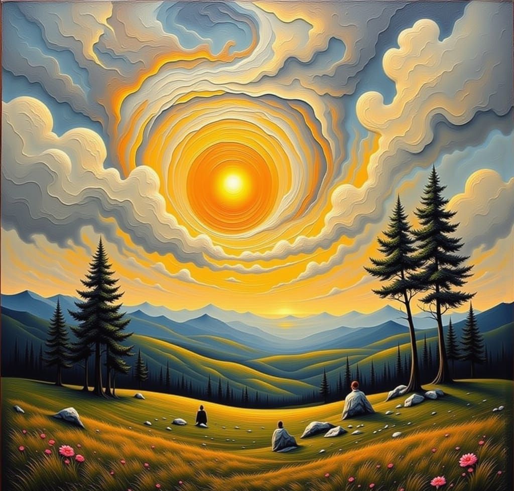 Impasto Landscape Painting with Rich Textures