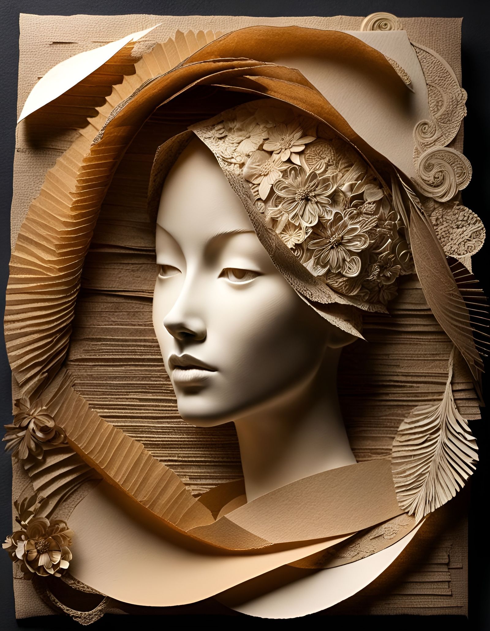 Tactile Collage Portrait with Textured Papers