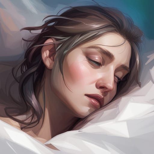 Girl Sleeping: Hyperdetailed Portrait in Volumetric Lighting