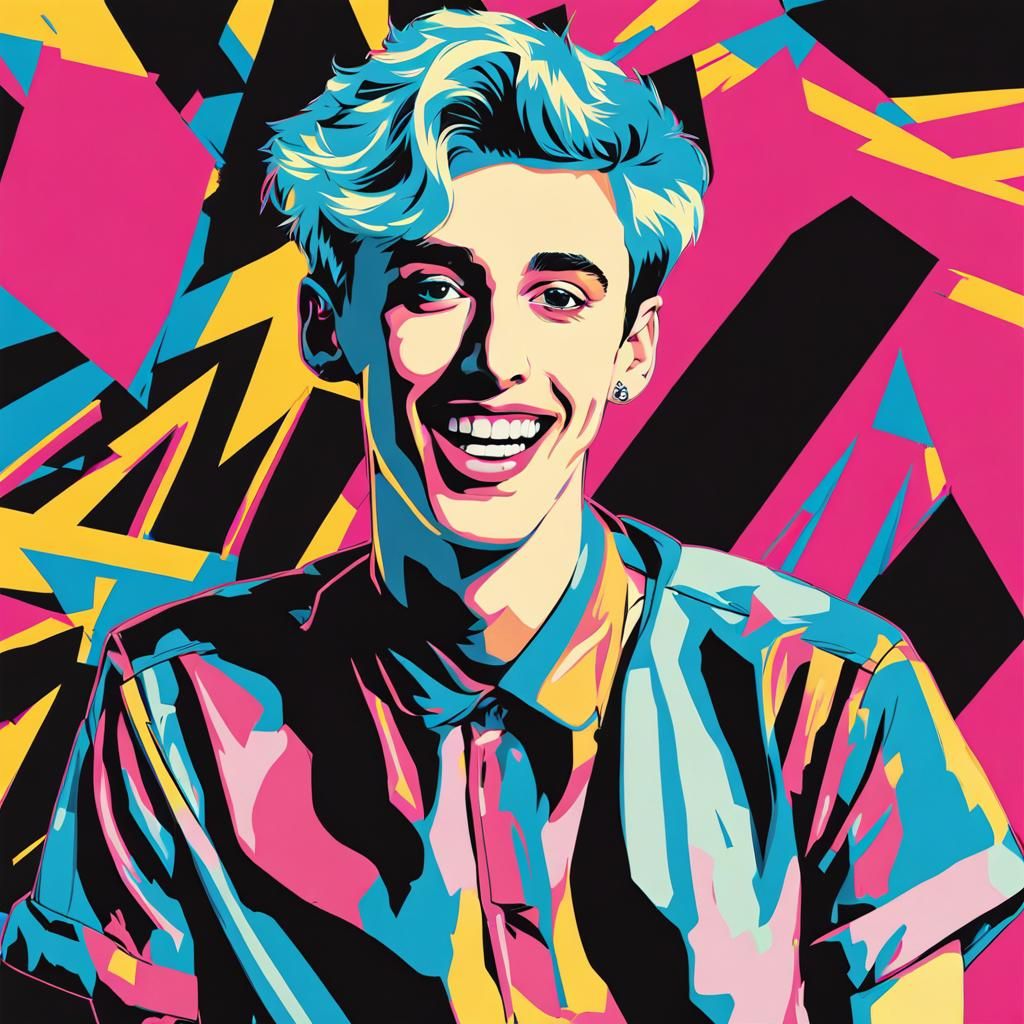 Troye Sivan (in the style of andy warhol) 240327B