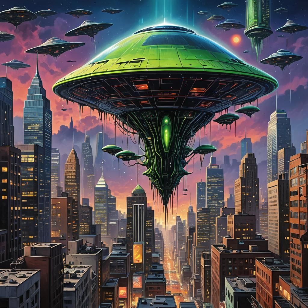 Alien Arrival: A Dramatic Transformation in Street Art Style