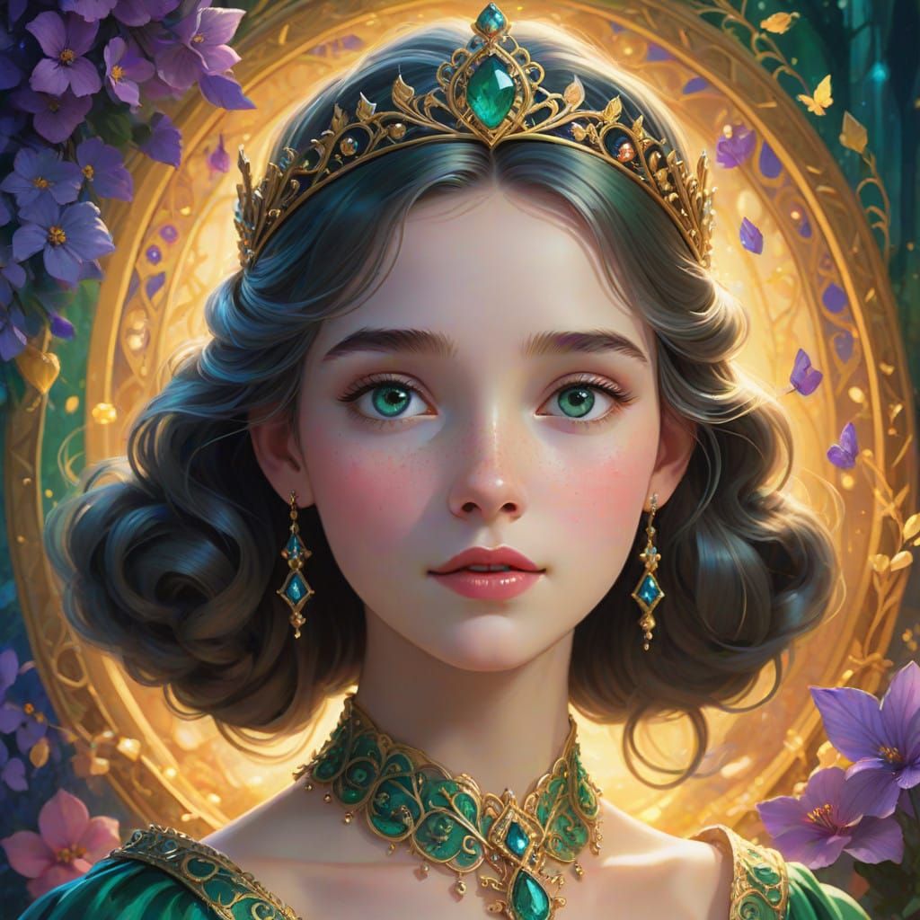 Regal Princess in Whimsical Fantasy Style