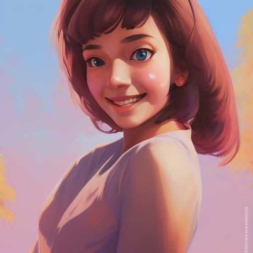 Anime Cottagecore Woman Portrait in 3D Digital Art