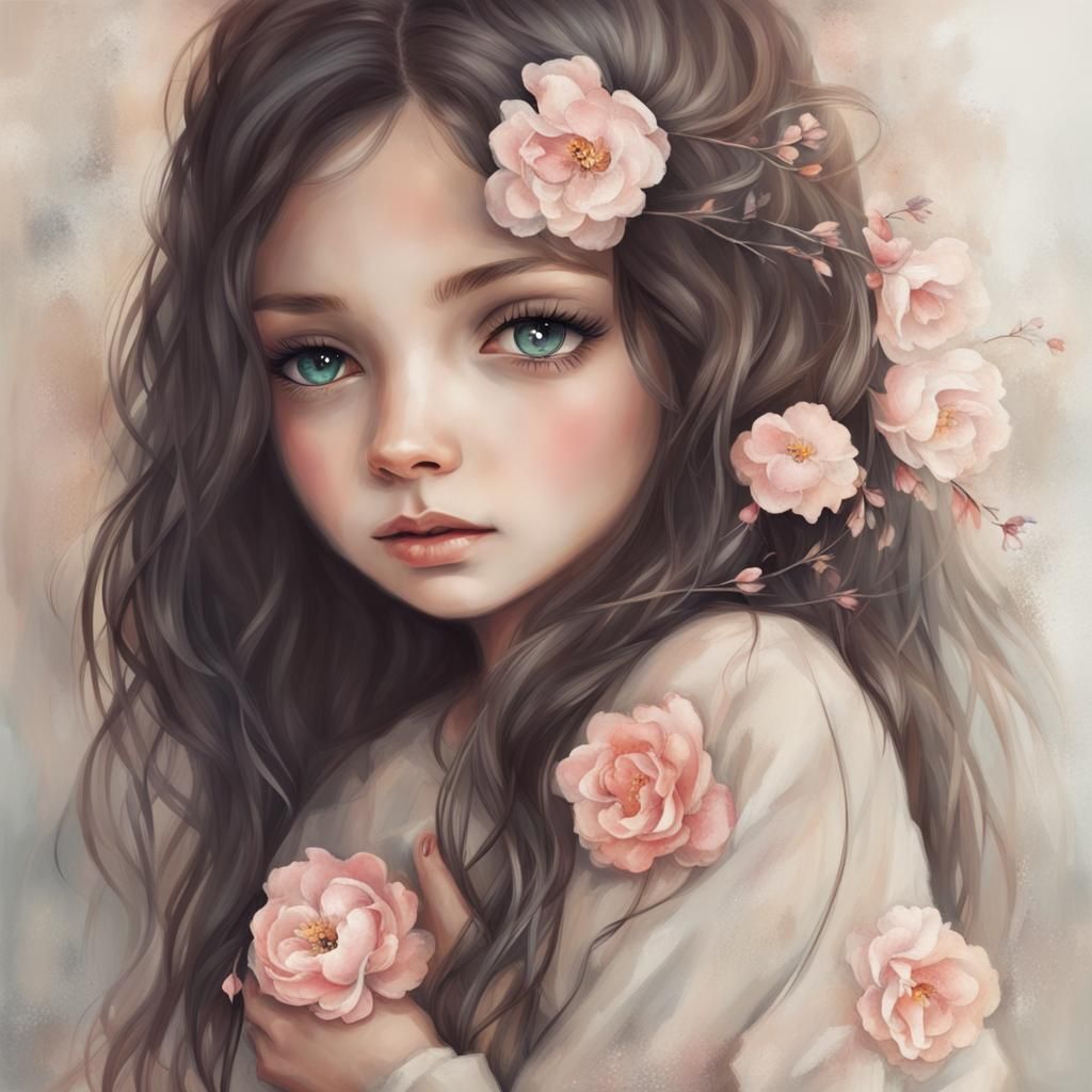 Kind Girl Radiating Protective Feelings