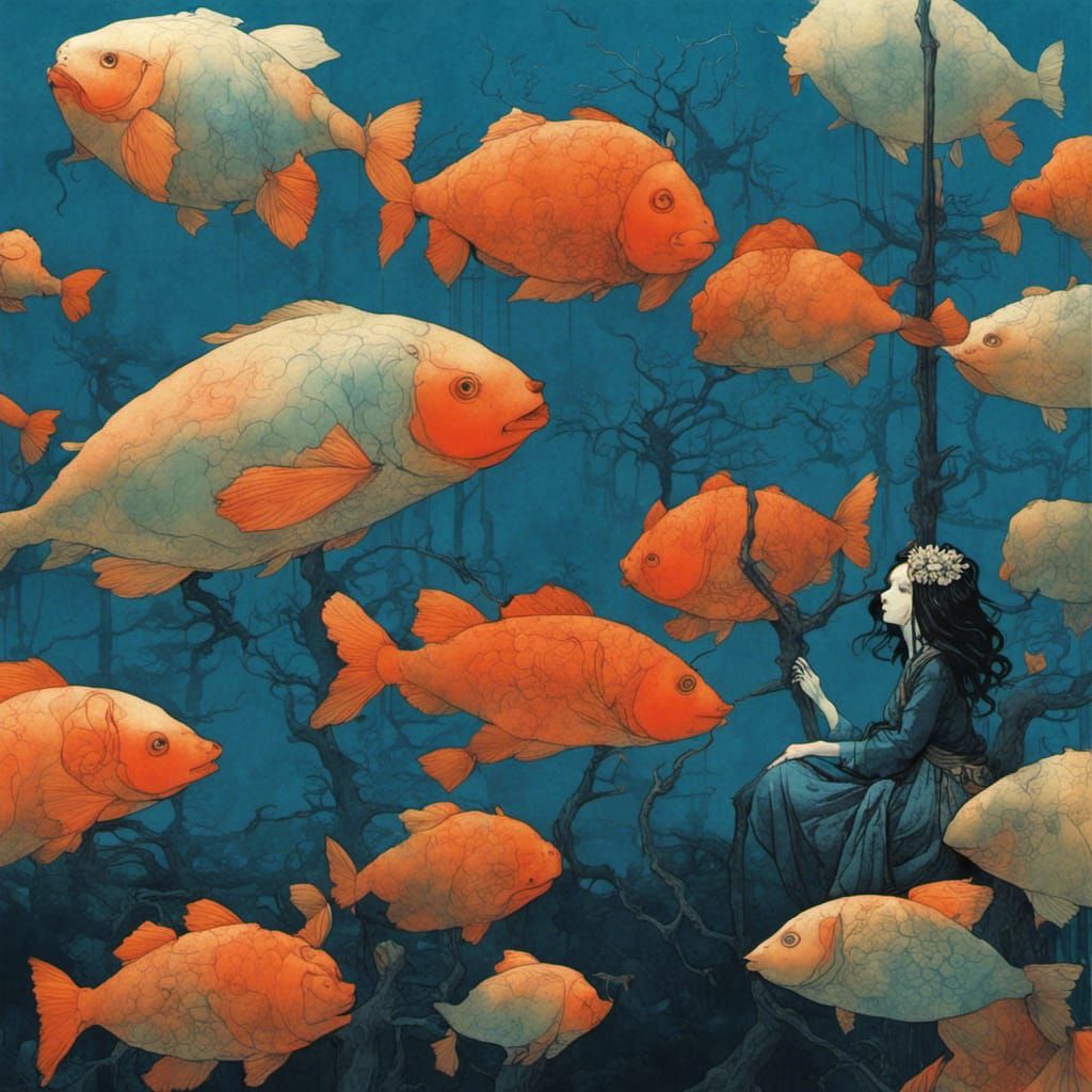 Woman in Surreal Gothic Fantasy Art