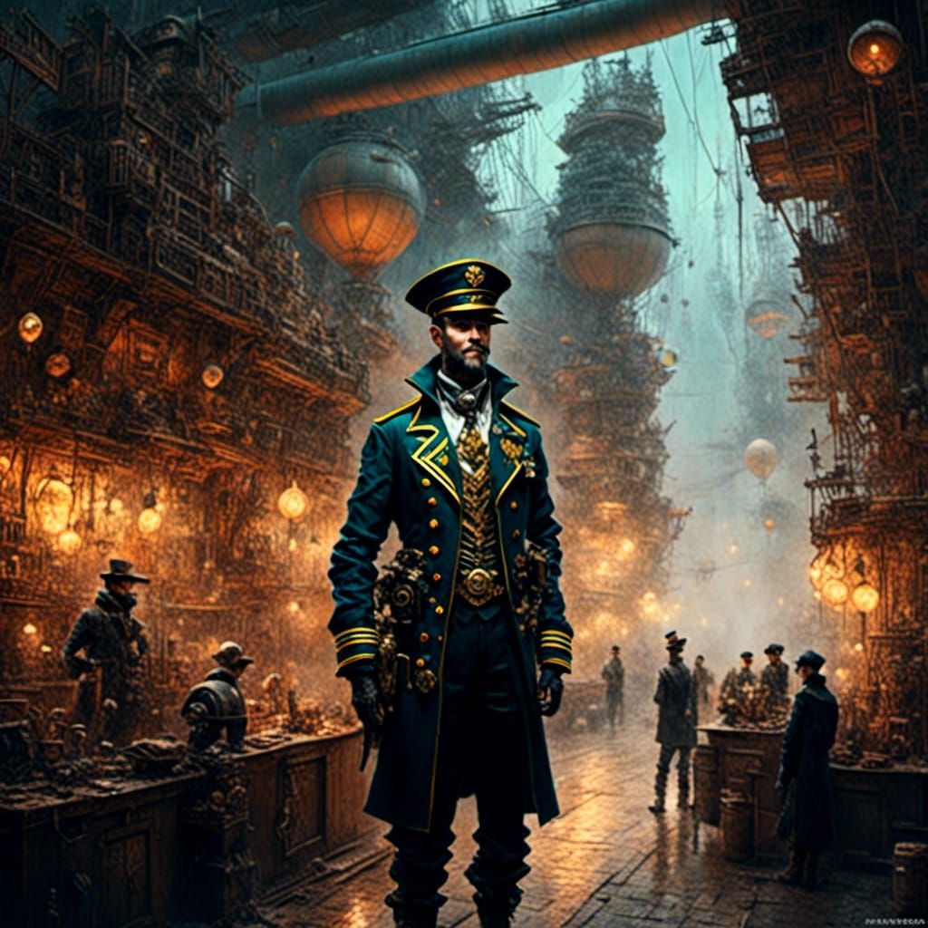 Dieselpunk Digital Painting in Mystical Colors