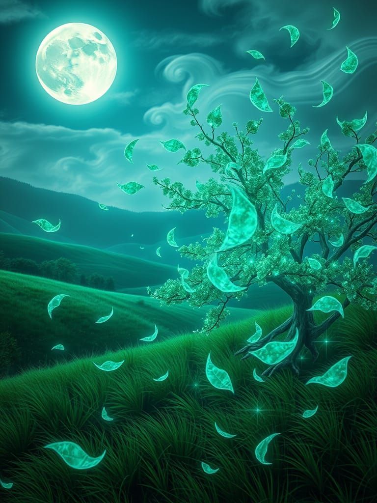 Surreal Emerald Dreamscape Revealed in Hyperrealistic Art