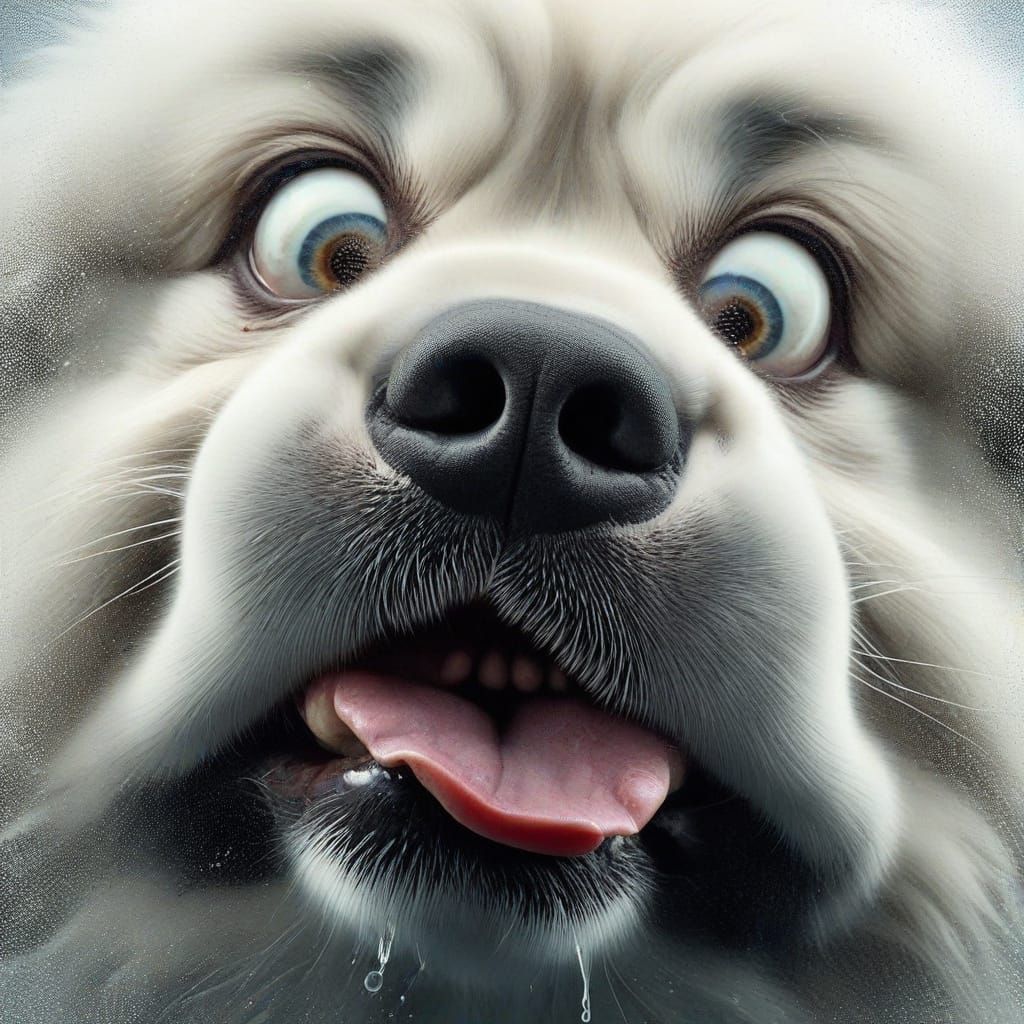 Funny Great Pyrenees Dog Close-Up Photo
