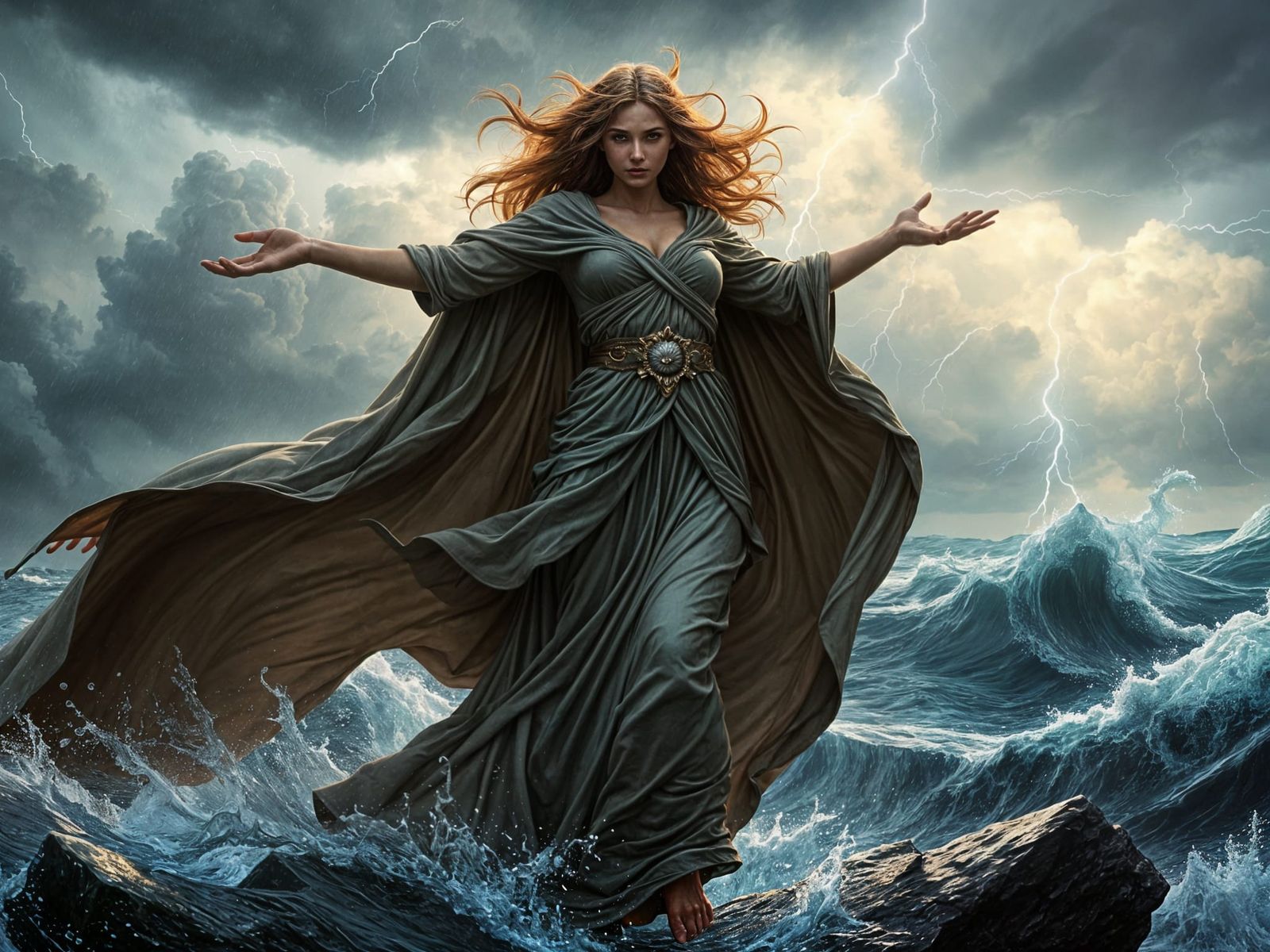 Storm Goddess in Majestic Thunderstorm