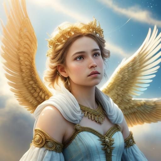 Angel in God's Arms: Vivid Digital Art